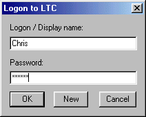 Screen shot of logon window